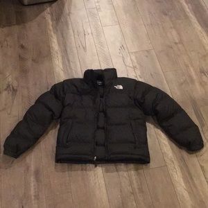 Men’s small goose down North Face jacket, black.